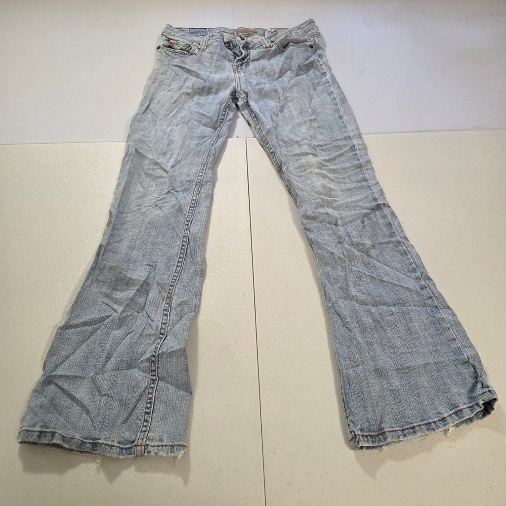 Paris Blues Low Rise Flare Jeans Light Wash Distressed Blue Y2K Size 11